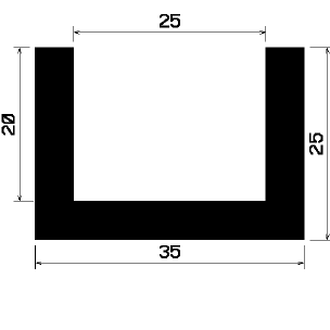 - TU1- 0799 1B= 25 m - rubber profiles - under 100 m - U shape profiles - TU1- 0799 1B= 25 m - rubber profiles - under 100 m - U shape profiles