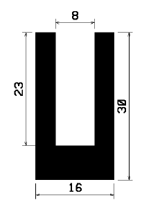 - TU1- 0817 1B= 25 m - rubber profiles - under 100 m - U shape profiles - TU1- 0817 1B= 25 m - rubber profiles - under 100 m - U shape profiles