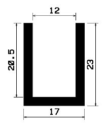 - TU1- 1042 1B= 50 m - rubber profiles - U shape profiles - TU1- 1042 1B= 50 m - rubber profiles - U shape profiles