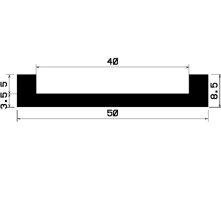 - TU1- G708 - rubber profiles - U shape profiles - TU1- G708 - rubber profiles - U shape profiles